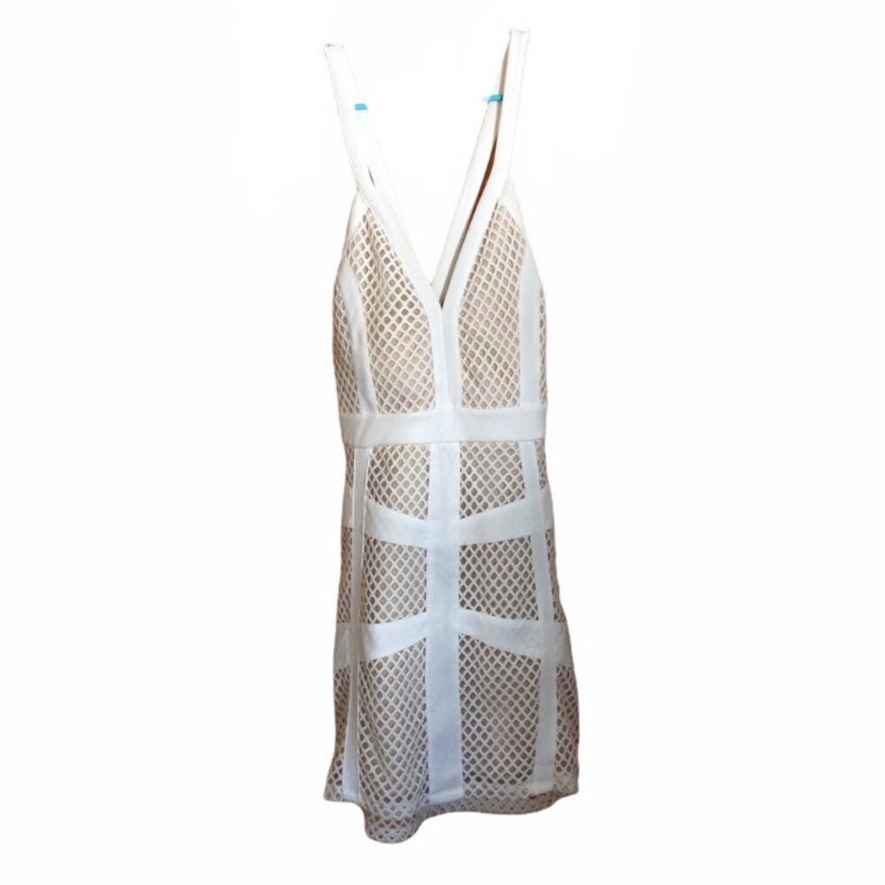 BOGO nude and white net bodycon dress - Picture 7 of 7